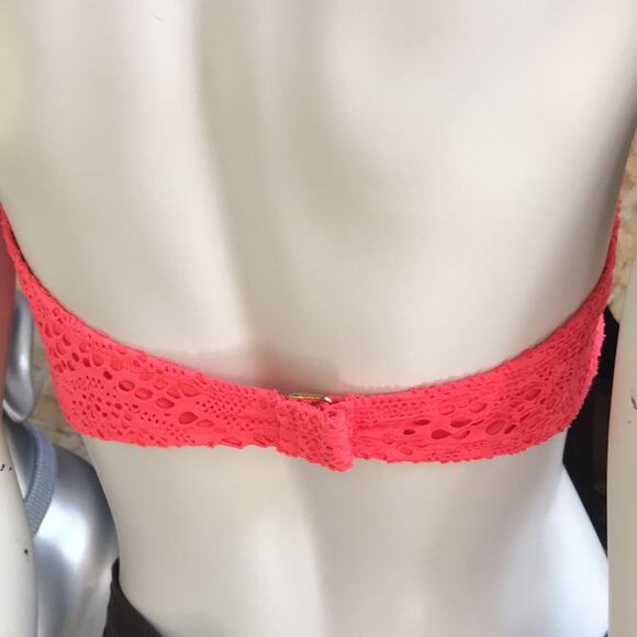 NEW Mossimo Pink Coral Bikini Swim Top Removable Pads Women's Size XL NWT - Picture 5 of 10